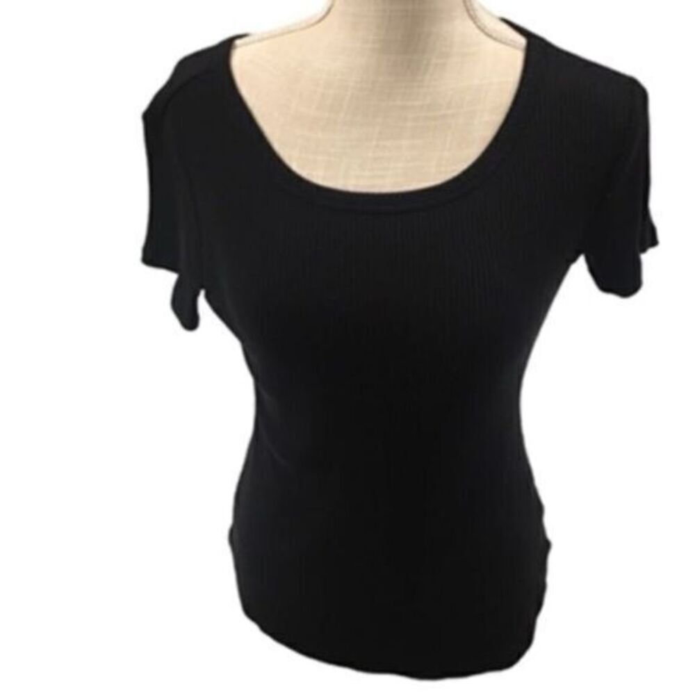 a new day women’s top black short sleeve size medium